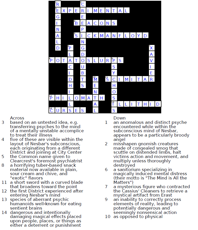 Clearcrest Crossword 1 (Key) The Clearcrest Chronicle
